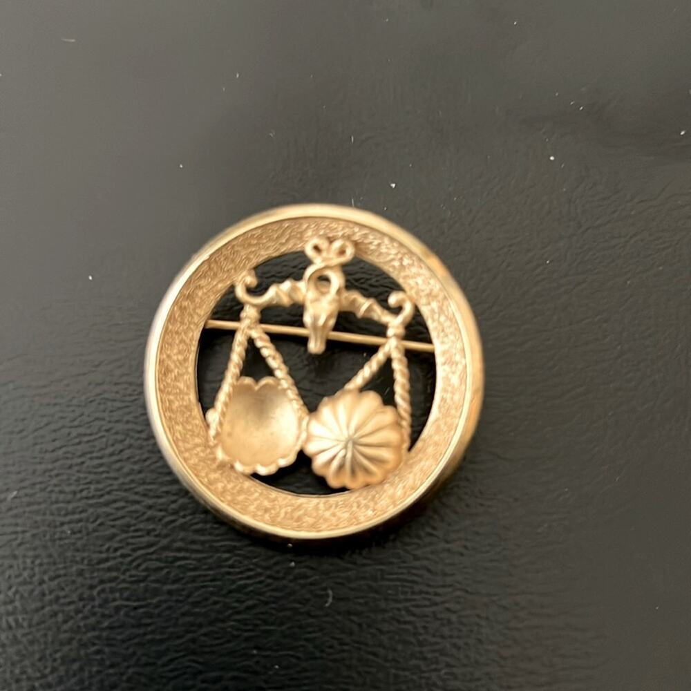 Vintage Crown Trifari Signed Libra Brooch